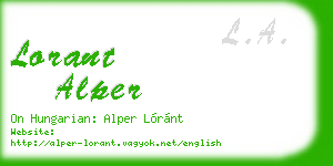 lorant alper business card
